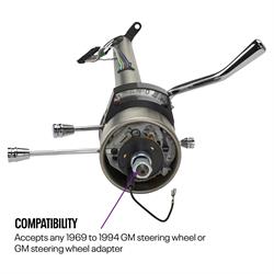 Standard GM 5-Position Tilt Steering Column, 30In, Column Shift, Plain