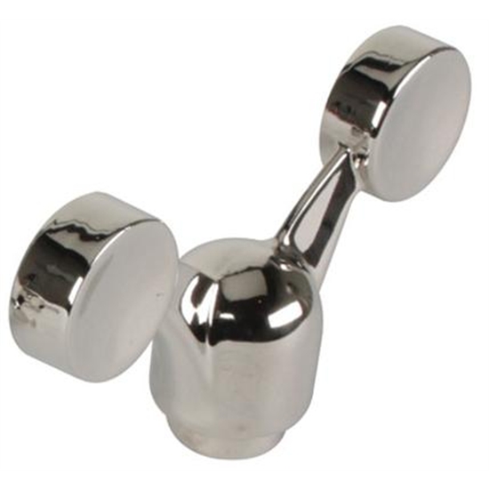 CON2R 07-003 Chrome Wing Nut, 1/4-20 Thread, 3-3/4 Across, 2 Inch Tall