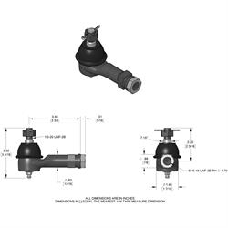 Mustang II Outer Tie Rod End, Manual Version