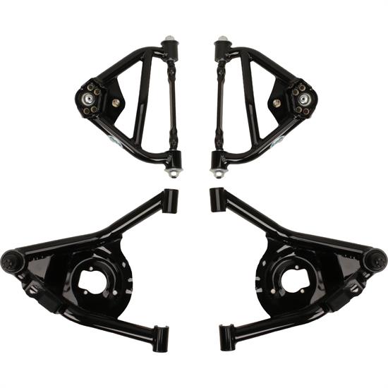 1970-81 Camaro Upper and Lower Tubular Control Arms, Black, Set
