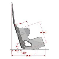 Kirkey 38150 38 Series Aluminum Layback Seat, 15 Inch
