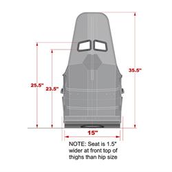 Kirkey 38150 38 Series Aluminum Layback Seat, 15 Inch