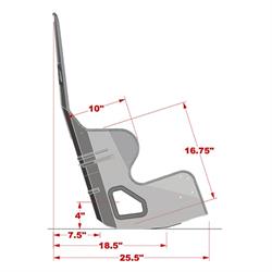 Kirkey 38160 38 Series Aluminum Layback Seat, 16 Inch