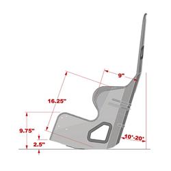 Kirkey 38160 38 Series Aluminum Layback Seat, 16 Inch