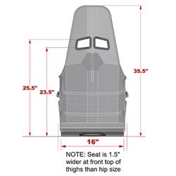 Kirkey 38160 38 Series Aluminum Layback Seat, 16 Inch