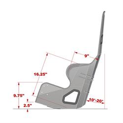 Kirkey 38170 38 Series Aluminum Layback Seat, 17 Inch