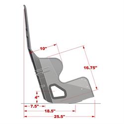 Kirkey 38170 38 Series Aluminum Layback Seat, 17 Inch