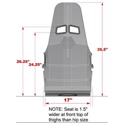 Kirkey 38170 38 Series Aluminum Layback Seat, 17 Inch