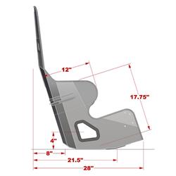 Kirkey 38185 38 Series Aluminum Layback Seat, 18.5 Inch