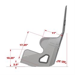 Kirkey 38185 38 Series Aluminum Layback Seat, 18.5 Inch