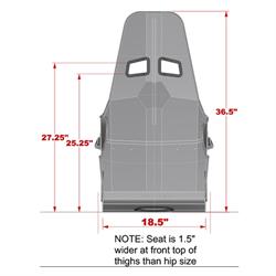 Kirkey 38185 38 Series Aluminum Layback Seat, 18.5 Inch