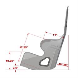 Kirkey 38200 38 Series Aluminum Layback Seat, 20 Inch
