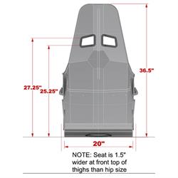 Kirkey 38200 38 Series Aluminum Layback Seat, 20 Inch
