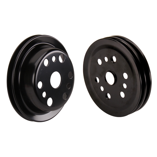 3-Groove S/B Chevy Crank Pulley for Short Water Pump, Black