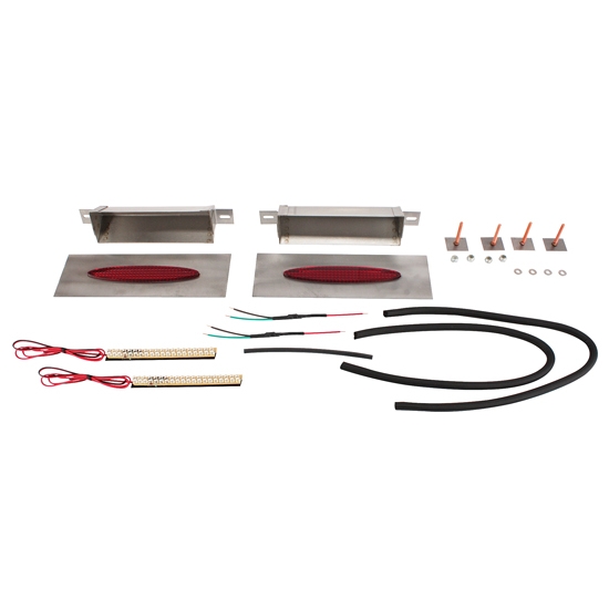 Hagan Street Rods fm6OVR-LEDH Flush Mount Tail Lights Red Oval 6 x 1