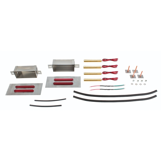 Hagan Street Rods fm4DSR-LEDH Flush Mount 4 Inch Tail Lights Red Dual