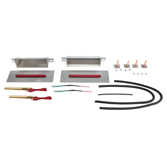 Hagan Street Rods fm6SSR-LEDH Flush Mount Tail Lights Red Slot 6 x .5