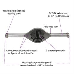 Speedway Fabricated Ford 9 Inch Rearend Axle Housing, 54 Inch Width