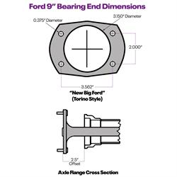 Speedway Fabricated Ford 9 Inch Rearend Axle Housing, 60 Inch Width