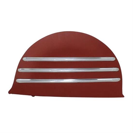 Outside Mount Fender Skirt w/Stainless Steel Strips, 1941-48 Chevy