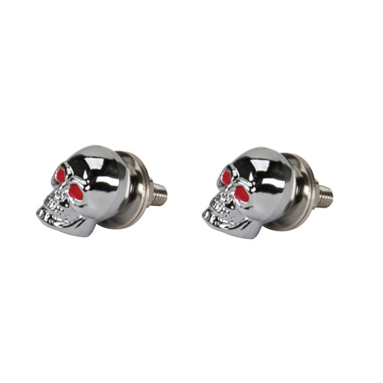 Chrome Skull License Plate Bolts