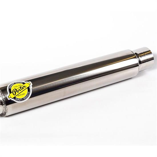 Porter Muffler SSPM4025014 SS Short Muffler, 2.50 Inch In/Out