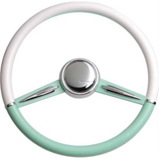 CON2R SW2SPOKE-GREEN Two-Tone Twin Spoke Steering Wheel, Green & White