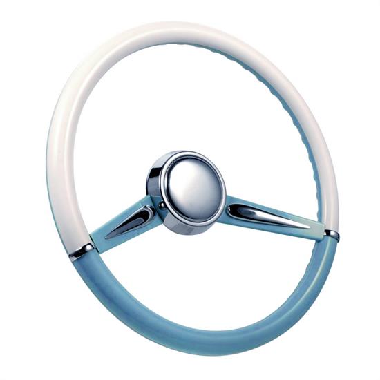 CON2R SW2SPOKE-BLU Two-Tone Twin Spoke Steering Wheel, White/Blue