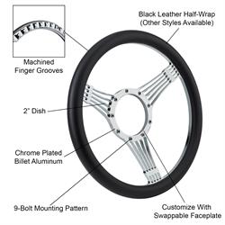 Chrome Plated Billet Banjo Style Steering Wheel