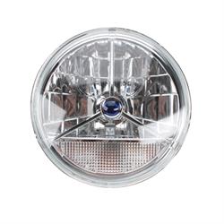 Speedway 7 Inch Tri-Bar Headlights w/ Clear Turn Signal Lens