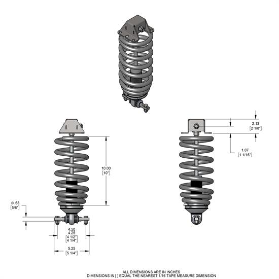 Bolt-On Three-Way Adjustable Front Coilover Kit for 64-66 Mustang