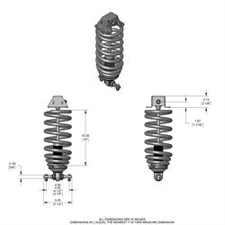 Bolt-On Three-Way Adjustable Front Coilover Kit for 64-66 Mustang