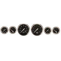 Speedway 6-Gauge Set, Black Face, 3-3/8, Mechanical