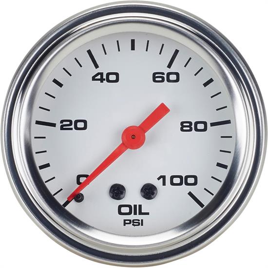 Speedway Mechanical Oil Pressure Gauge, 2-1/16 Inch, White