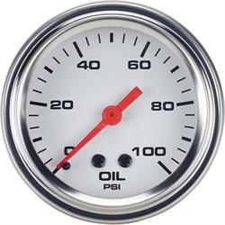 Speedway Mechanical Oil Pressure Gauge, 2-1/16 Inch, White