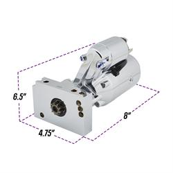 Chevy V8 Chrome Mini Starter, High Torque, SBC, BBC, 1.4 kW