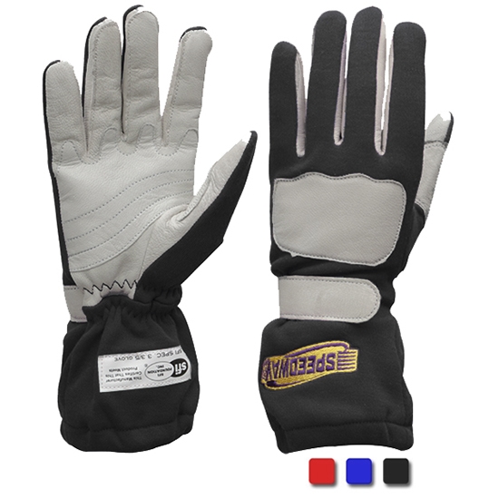 Speedway Double Layer Nomex Racing Gloves, SFI-5, Leather Palm