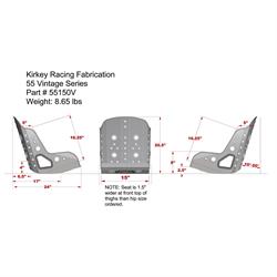 Kirkey 55150V 55 Series Pro Street Racing Seat, 15 Inch