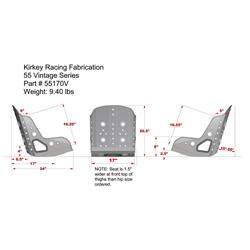 Kirkey 55170V Series Pro Street Racing Seat, 17 Inch