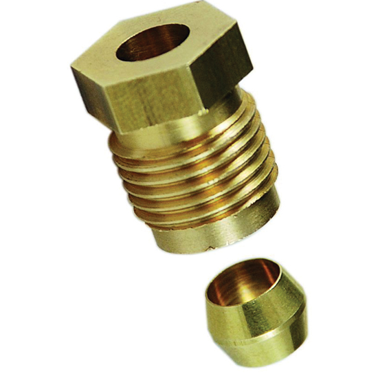 Bob Drake Reproductions B-9243-A Gas Hose Fitting & Ferrule, 1/4"