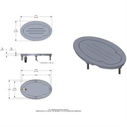 Speedway Polished Billet Aluminum Oval Fuel Fill Filler Door