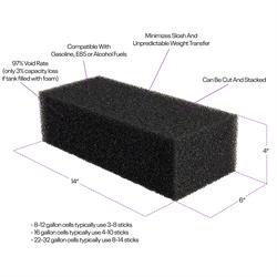 Fuel Cell Anti-Slosh Safety Foam Tank Baffle Inserts 14x4x6, 6/pk
