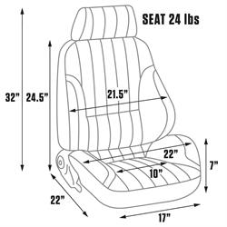Procar 80-1000-32L Rally Canvas Seat, Driver, Canvas