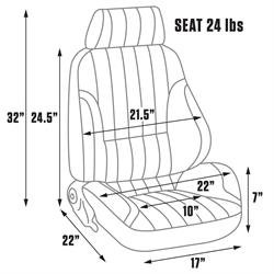 Procar 80-1000-58R Rally Seat, Passenger, Vinyl