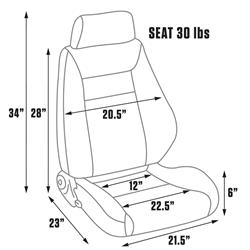 Procar 80-1100-51L Elite Seat, Driver, Vinyl
