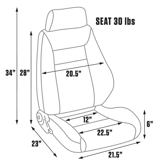 Procar 80-1100-99R Elite Seat, Passenger, Bare