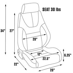 Procar 80-1200-51L Elite Lumbar Seat, Driver, Vinyl