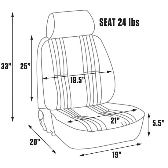 Procar 80-1300-99L Pro-90 Seat, Driver, Bare