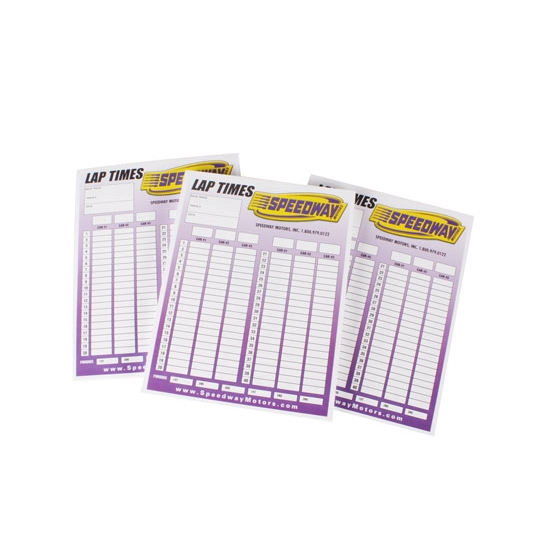 Lap Timing Sheets, Pack/3