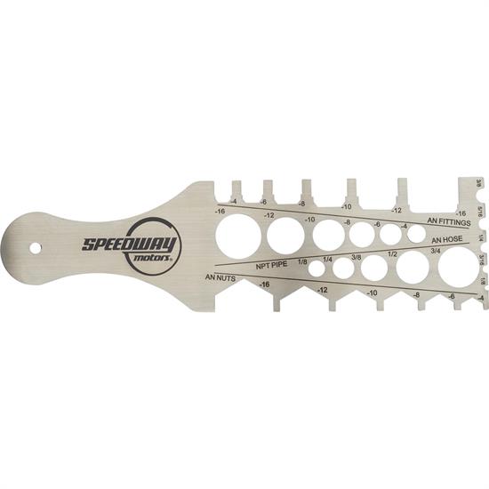 Speedway Motors AN/NPT Fitting, Hose and Tubing Template Tool